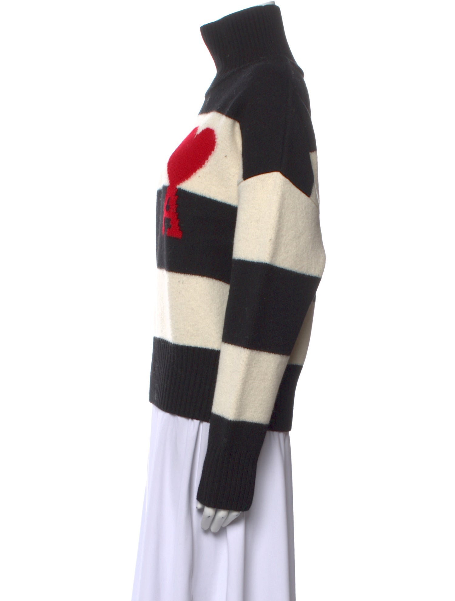 AMI Virgin Wool Striped Sweater