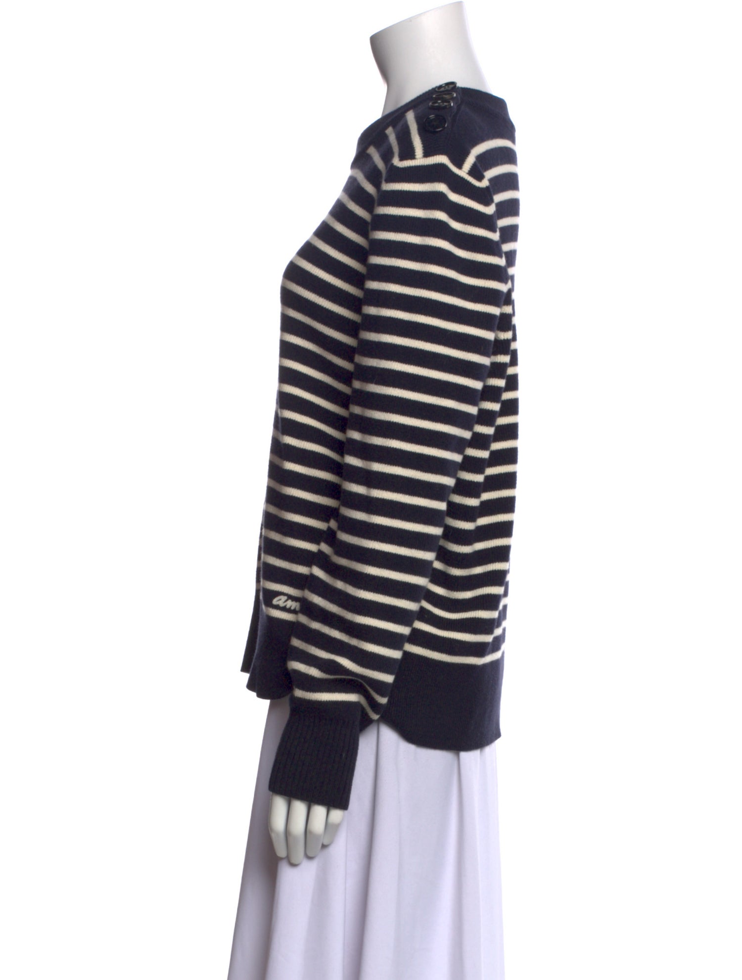 AMI Striped Crew Neck Sweatshirt