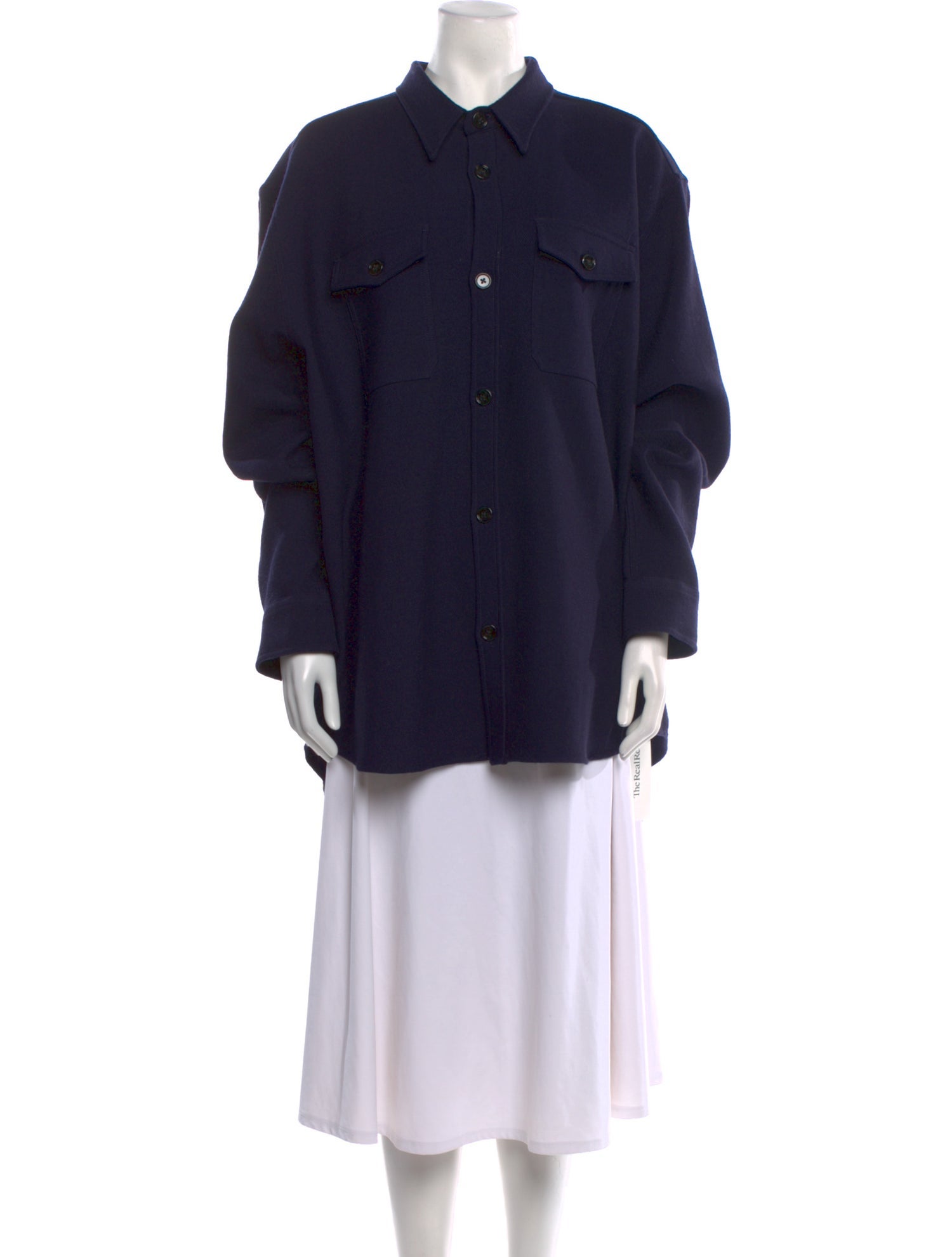 AMI Virgin Wool Long Sleeve Button-Up Top w/ Tags