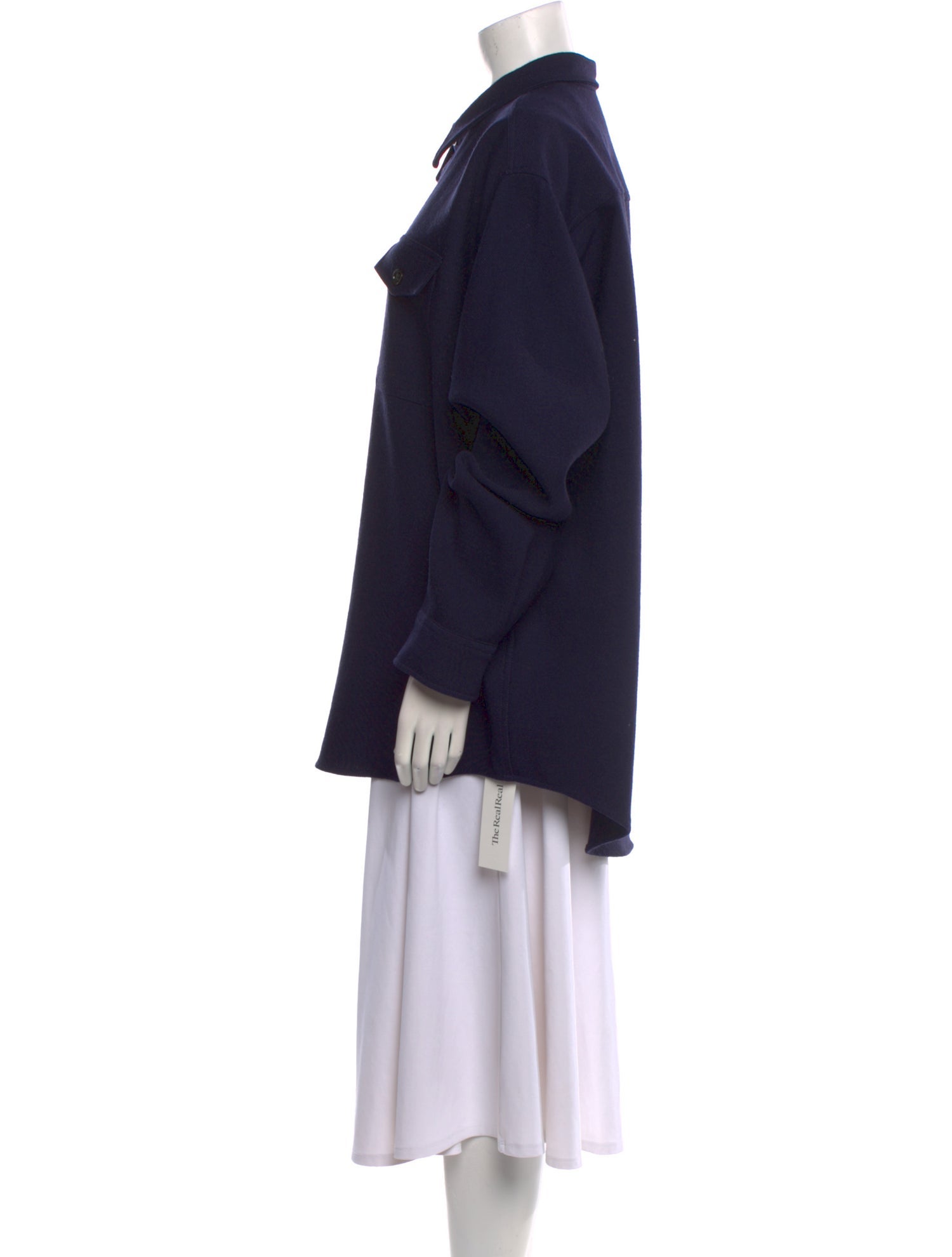 AMI Virgin Wool Long Sleeve Button-Up Top w/ Tags