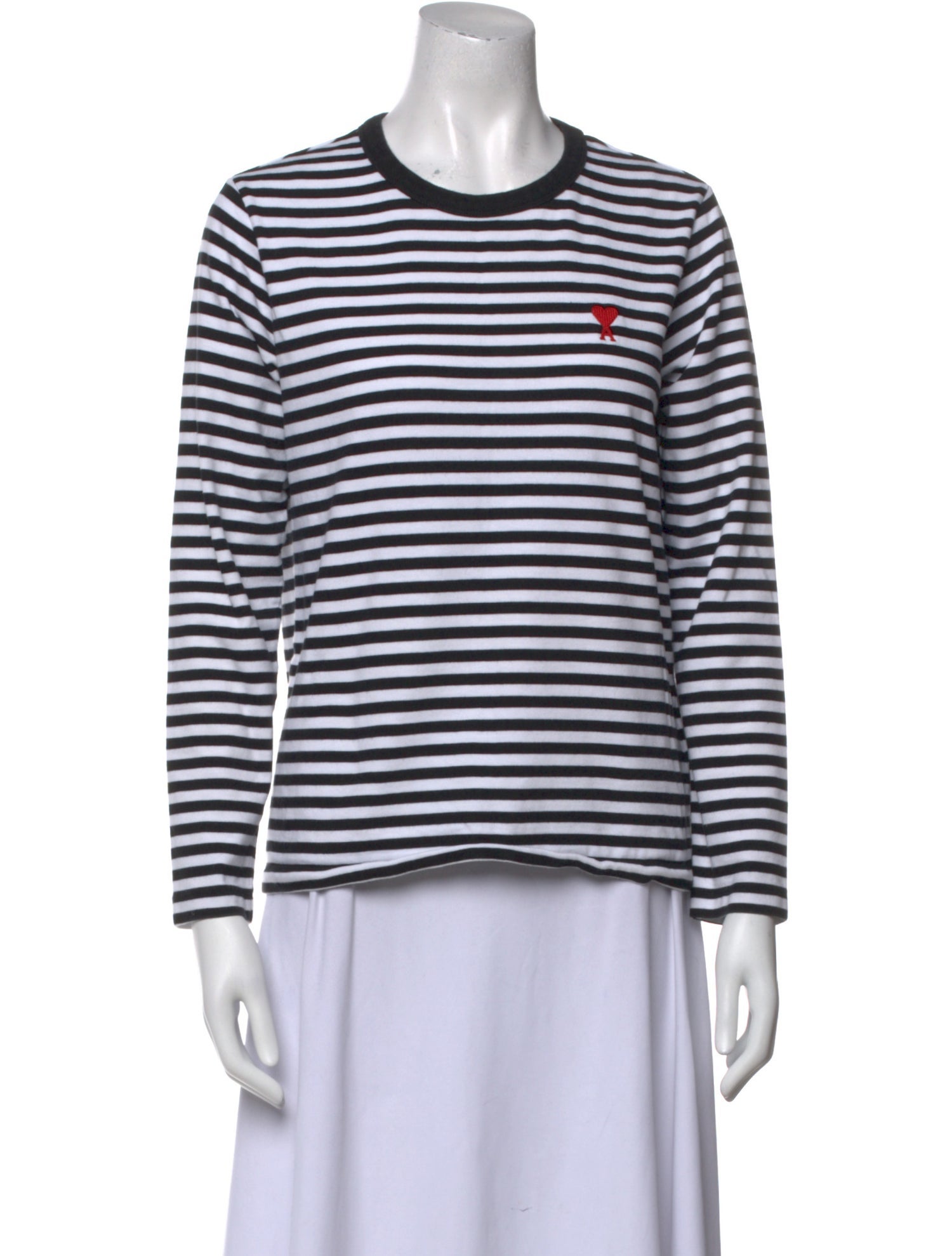 AMI Striped Crew Neck Top