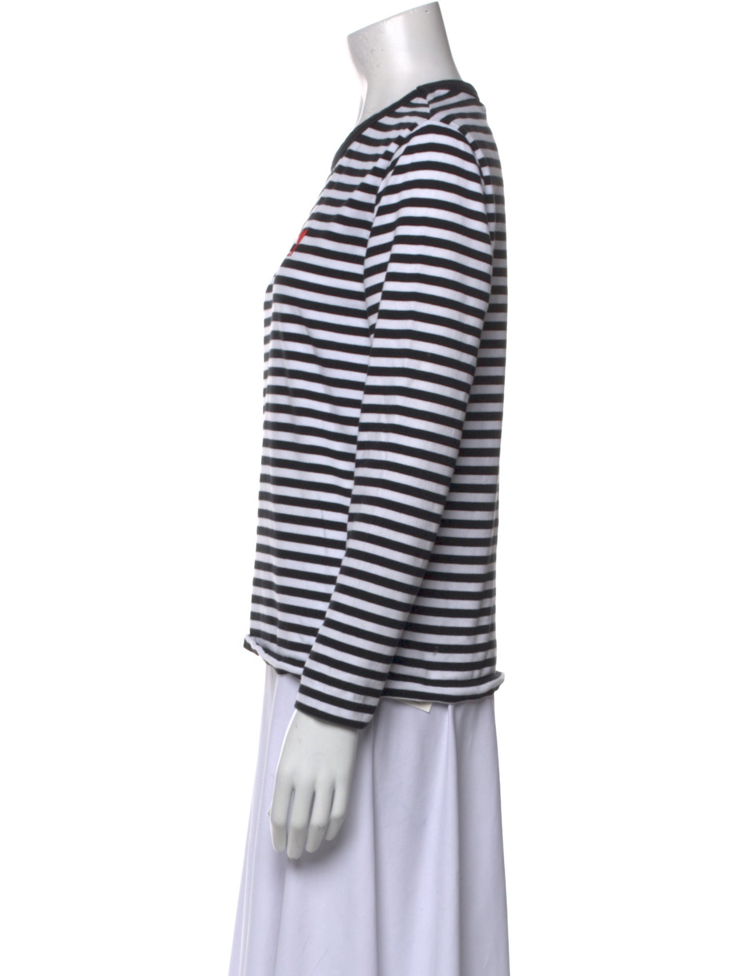 AMI Striped Crew Neck Top