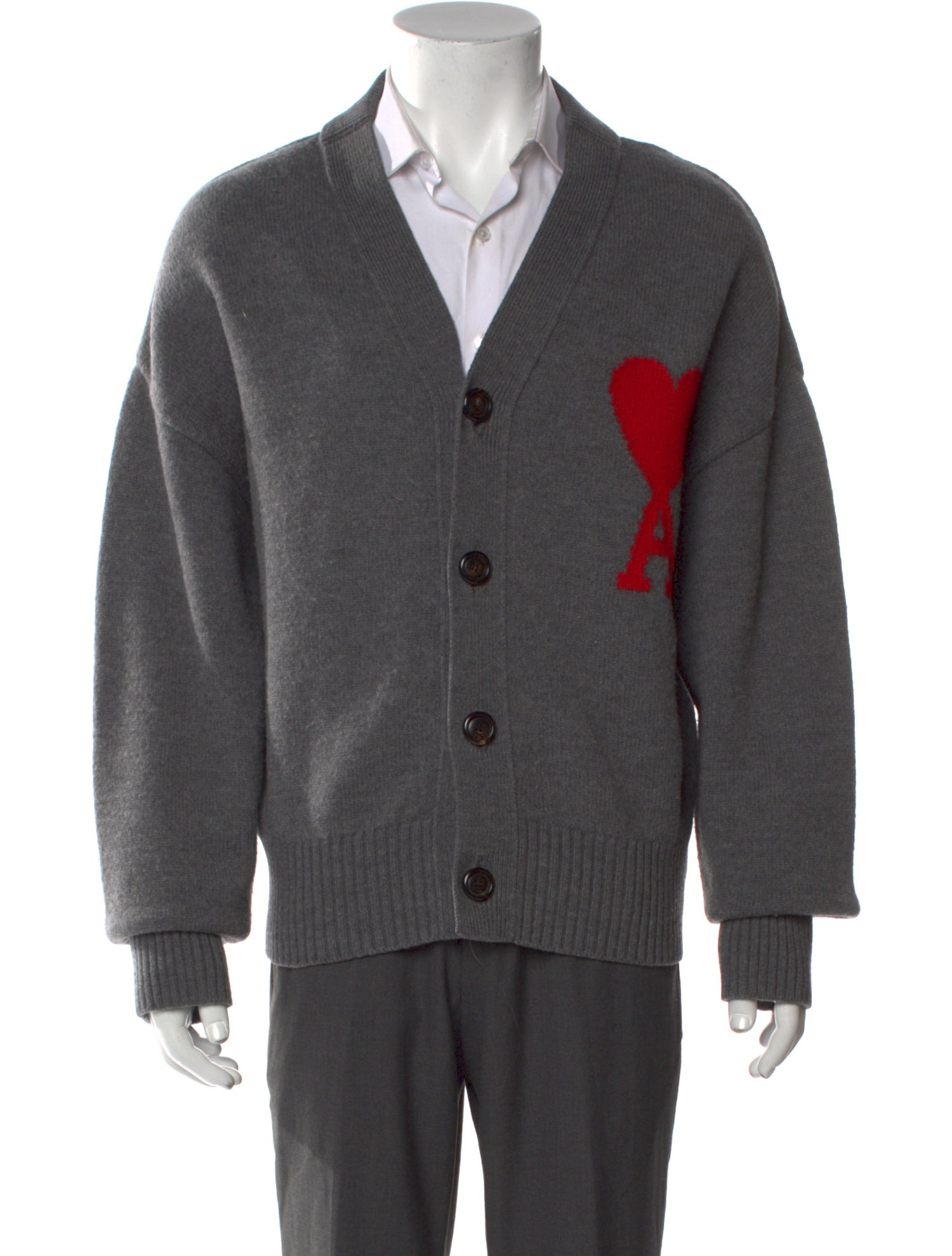 AMI Virgin Wool Printed Cardigan w/ Tags