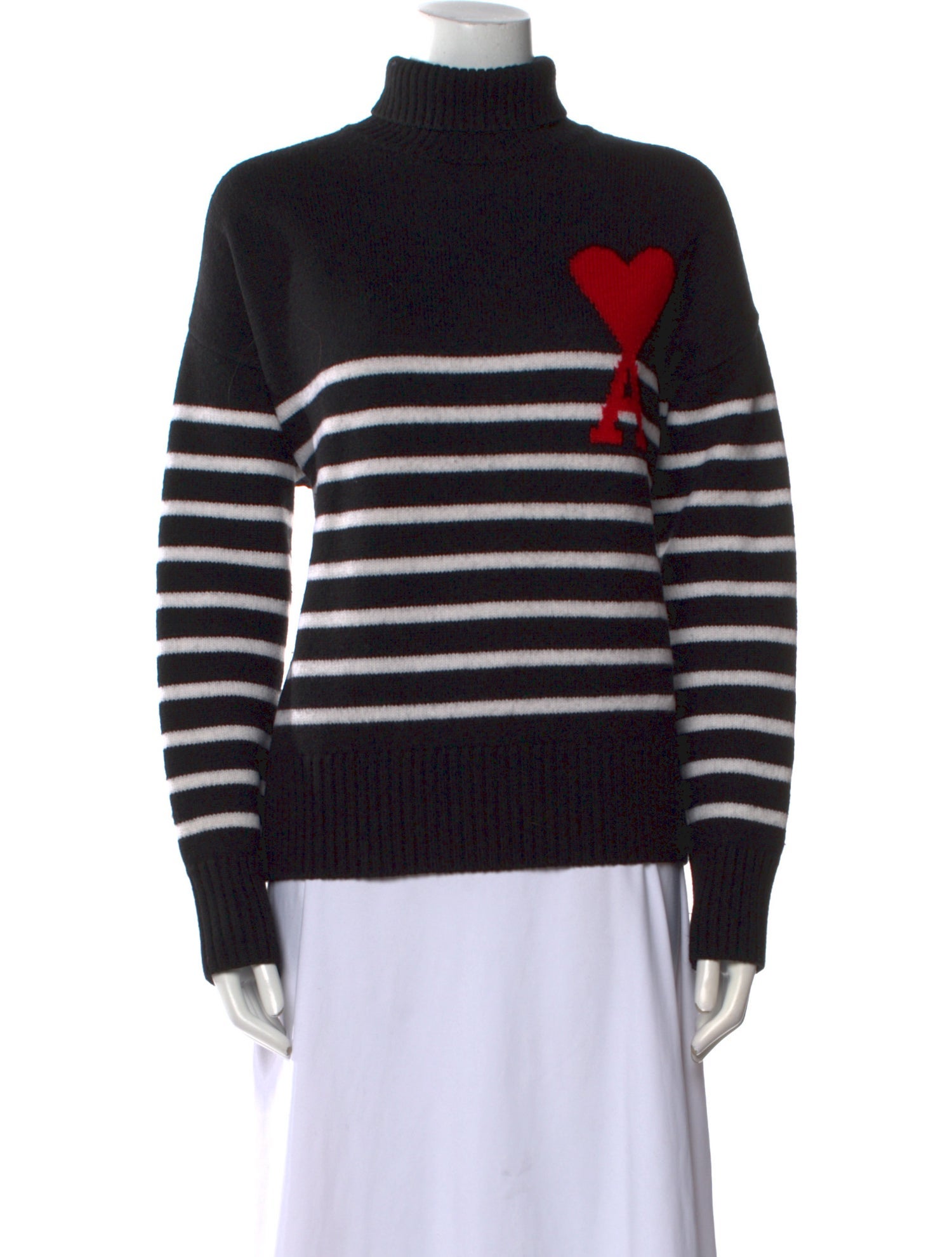 AMI Alexandre Mattiussi Virgin Wool Striped Sweater