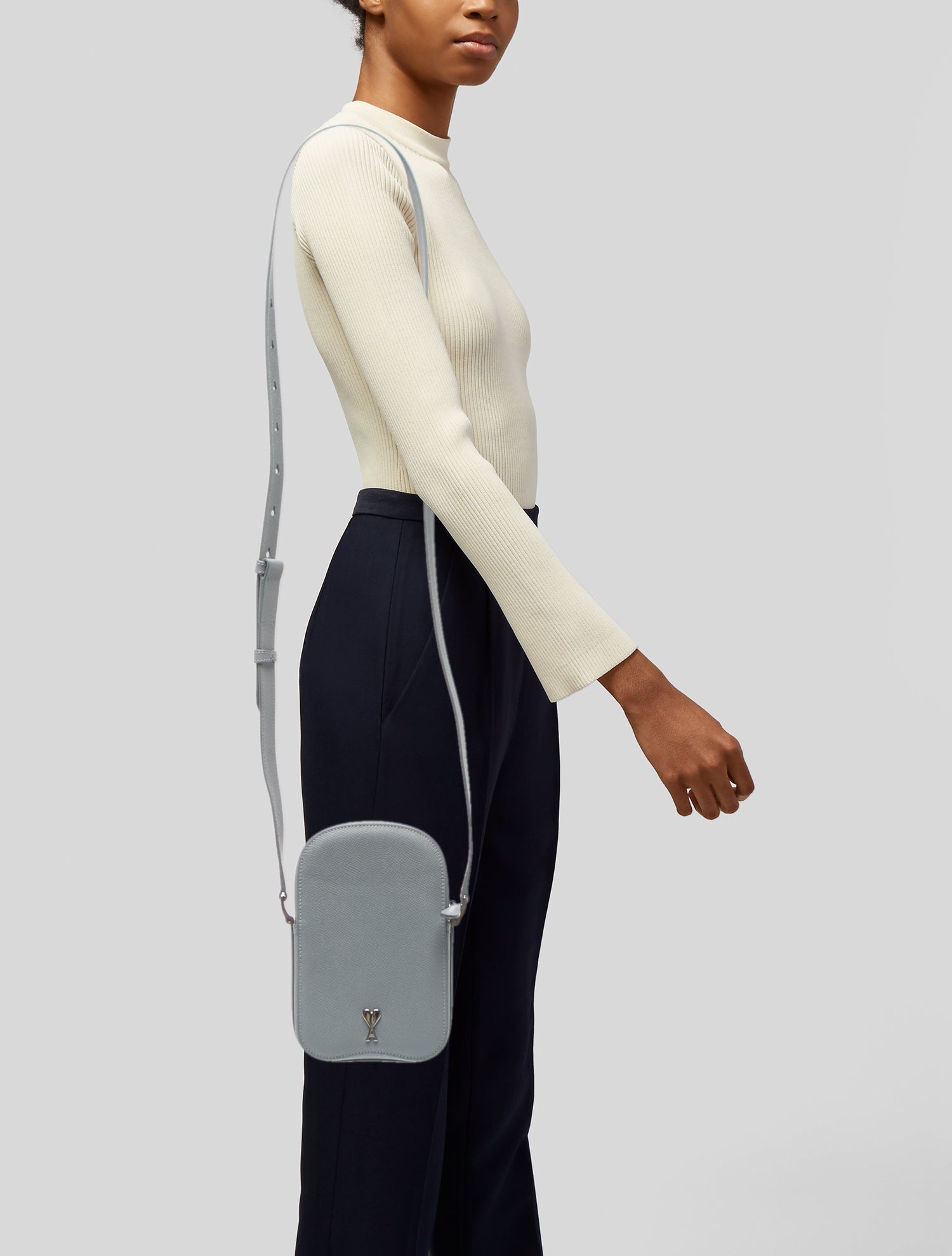 AMI Leather Crossbody Bag