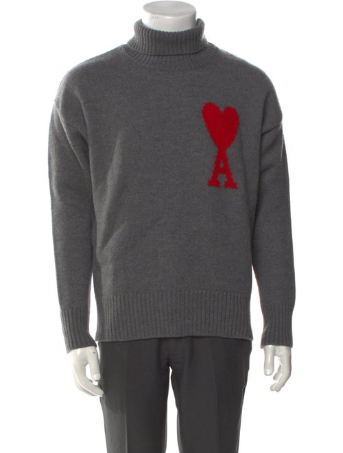 AMI Virgin Wool Graphic Print Pullover