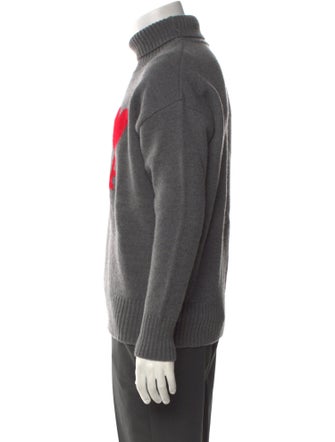 AMI Virgin Wool Graphic Print Pullover