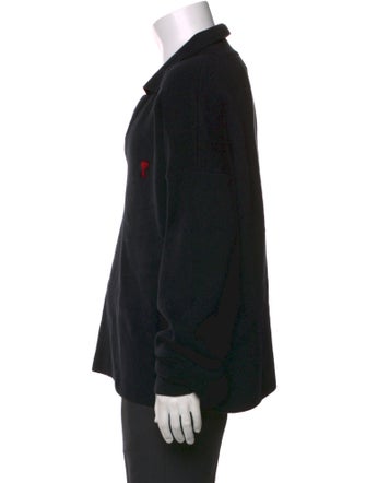 AMI V-Neck Long Sleeve Polo Sweater