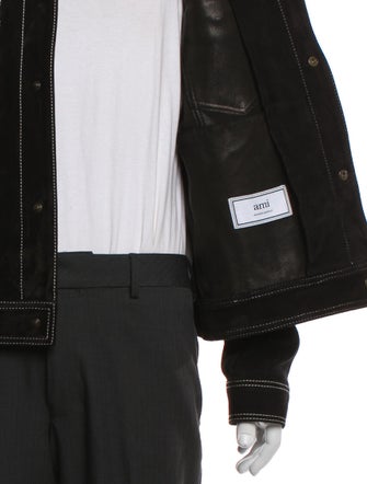 AMI Goat Leather Moto Jacket