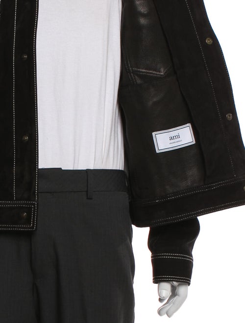 AMI Goat Leather Moto Jacket