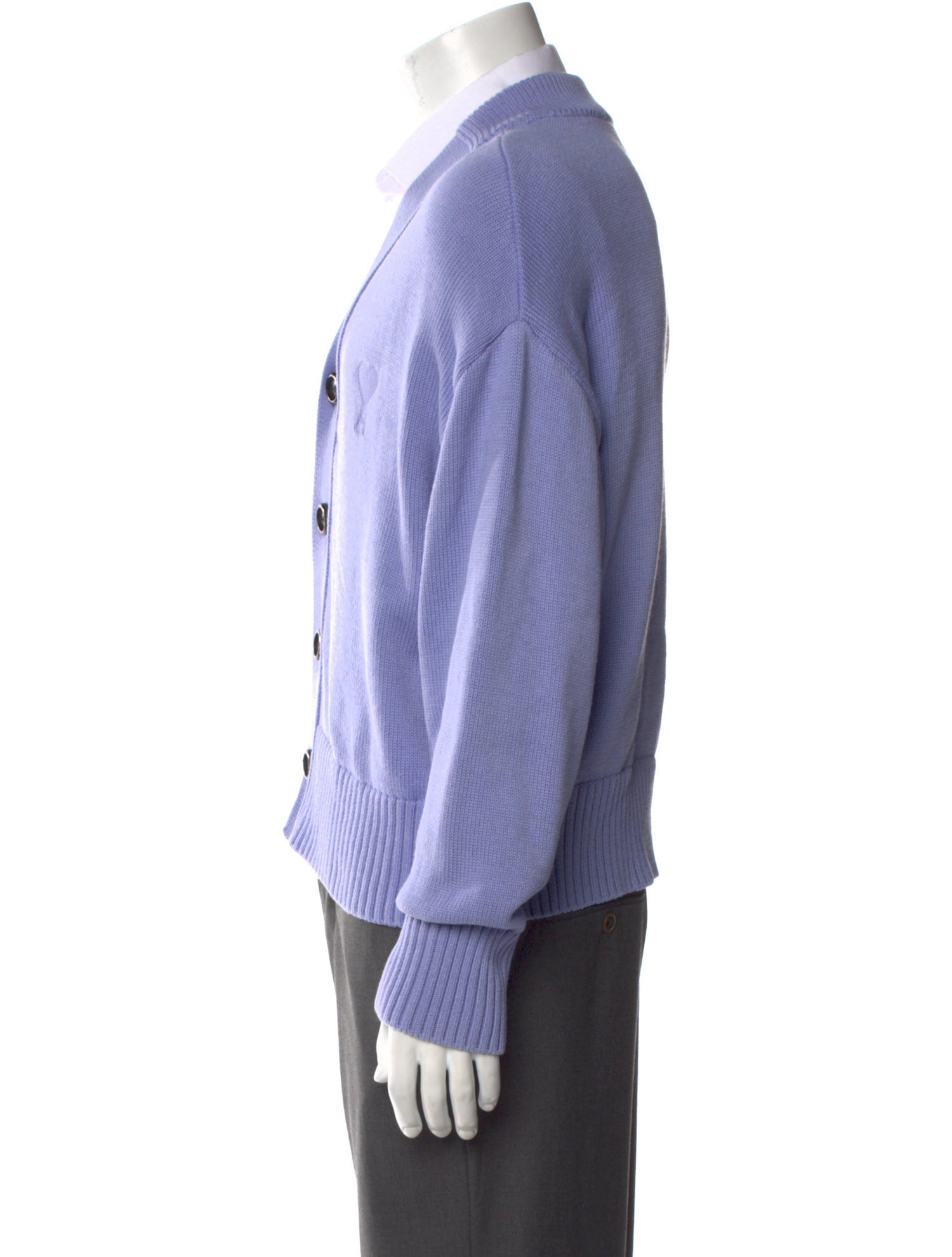 AMI V-Neck Long Sleeve Cardigan