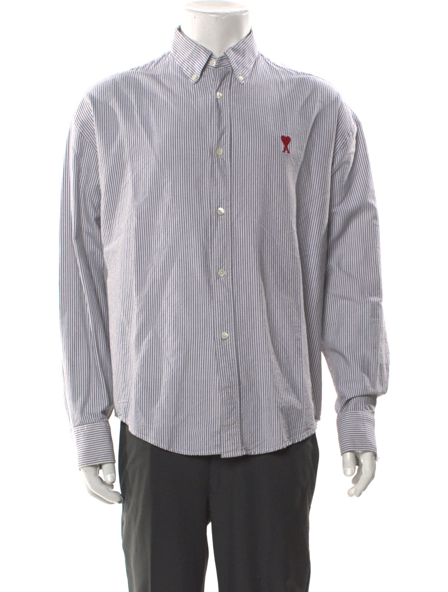 AMI Striped Long Sleeve Shirt