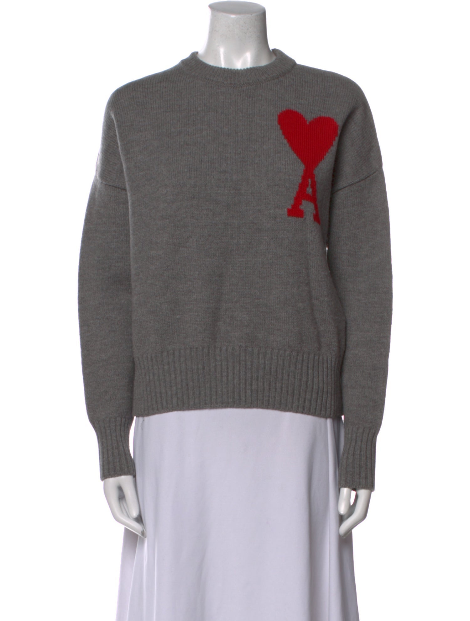 AMI Virgin Wool Graphic Print Sweater