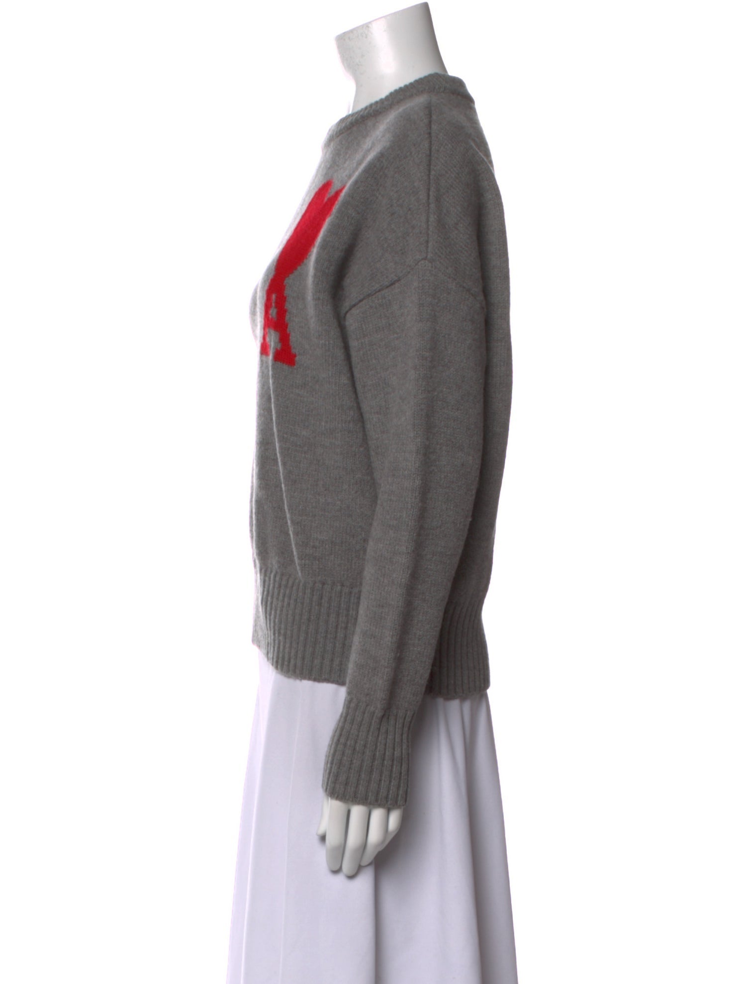 AMI Virgin Wool Graphic Print Sweater