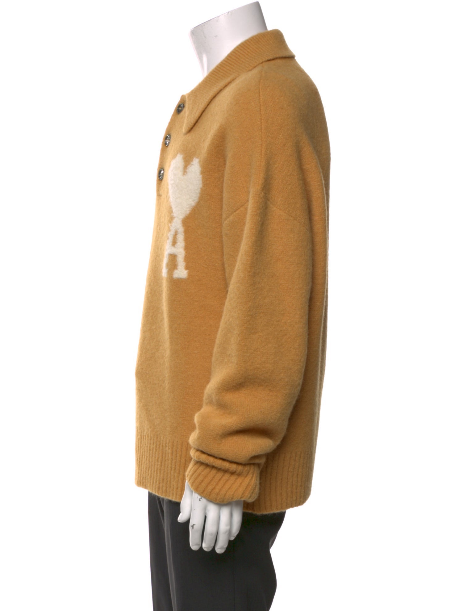 AMI Alpaca Collar Polo Sweater