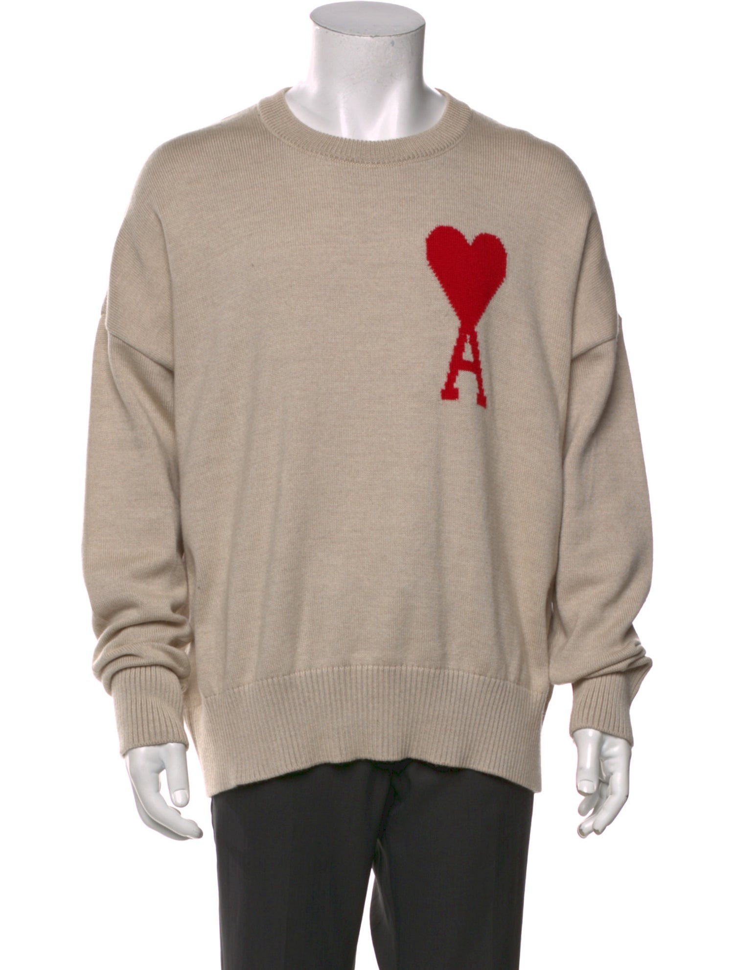 AMI Merino Wool Graphic Print Pullover