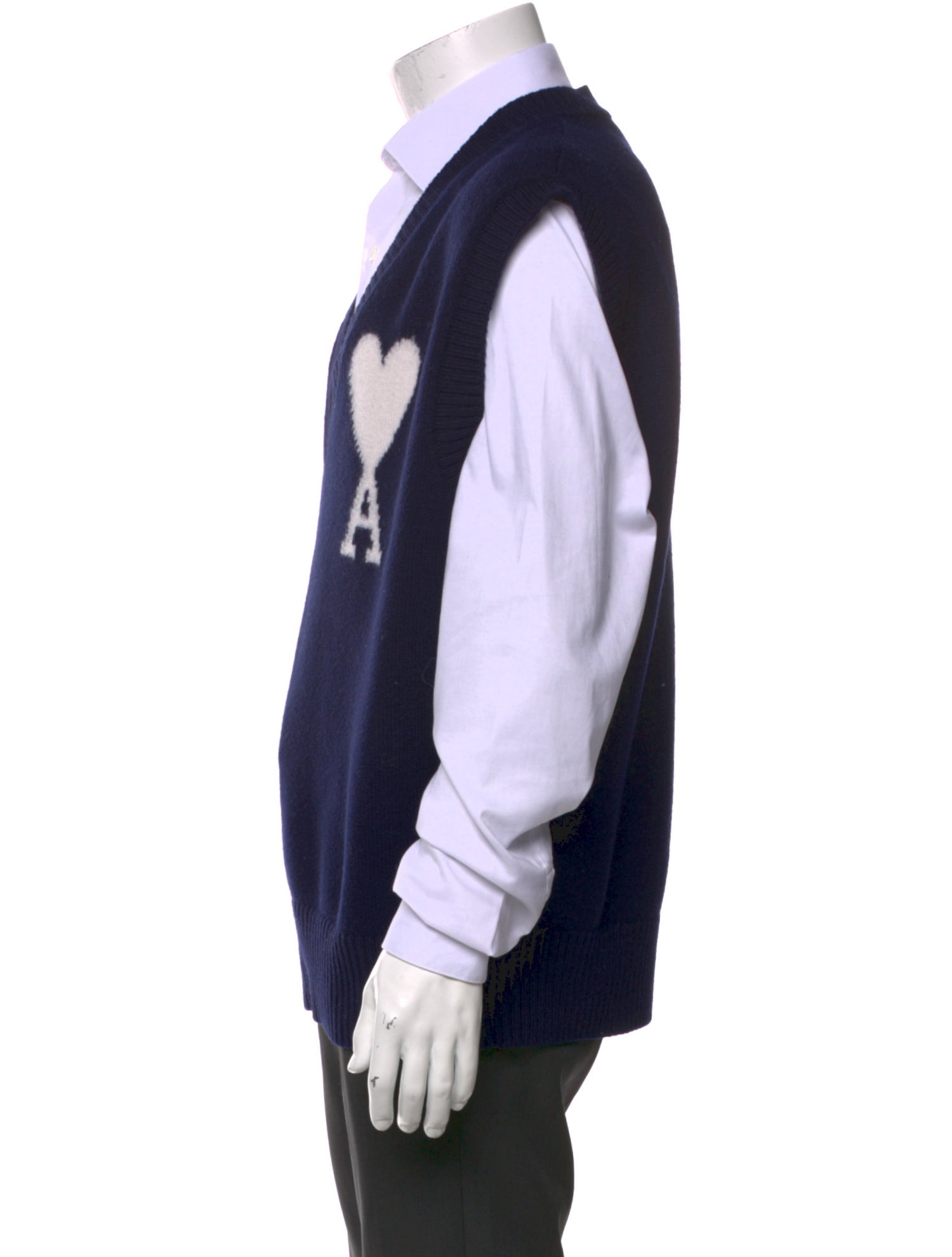 AMI Virgin Wool V-Neck Sweater Vest
