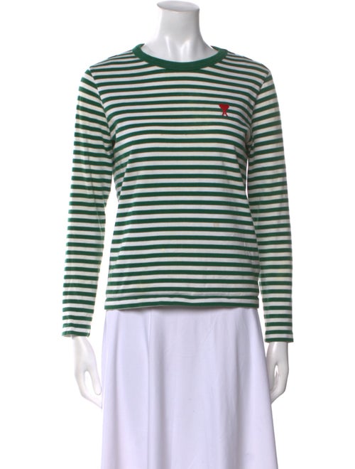 AMI Striped Crew Neck Top