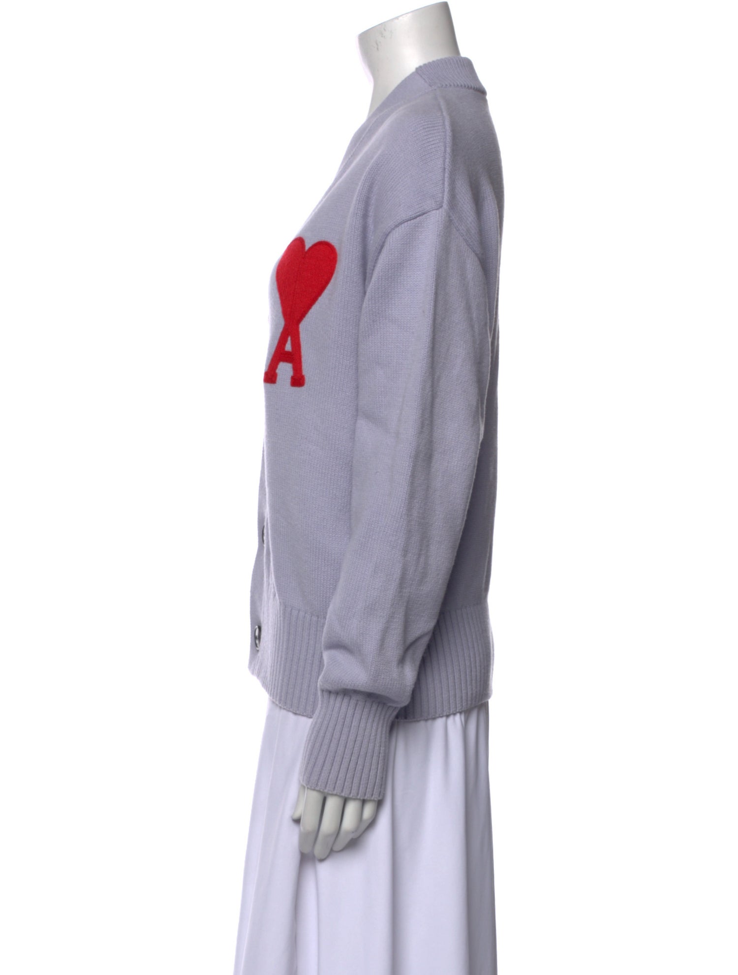 AMI Printed V-Neck Sweater