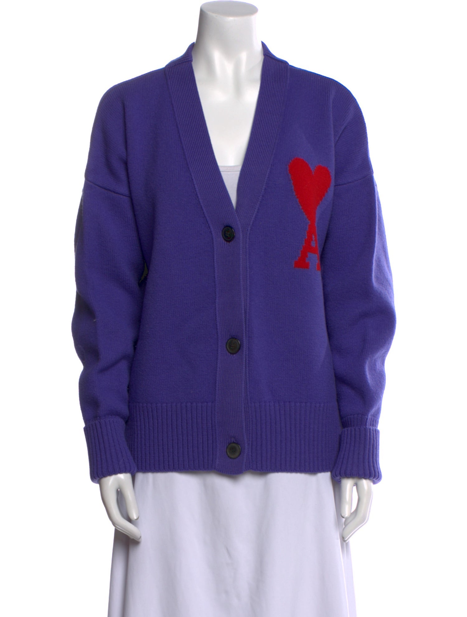 AMI Merino Wool V-Neck Sweater