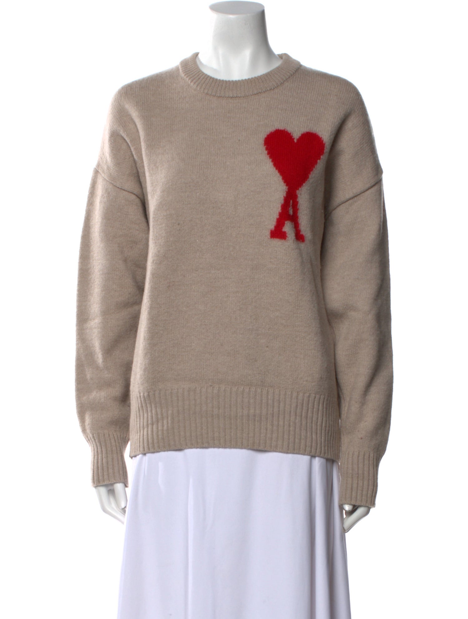 AMI Virgin Wool Graphic Print Sweater