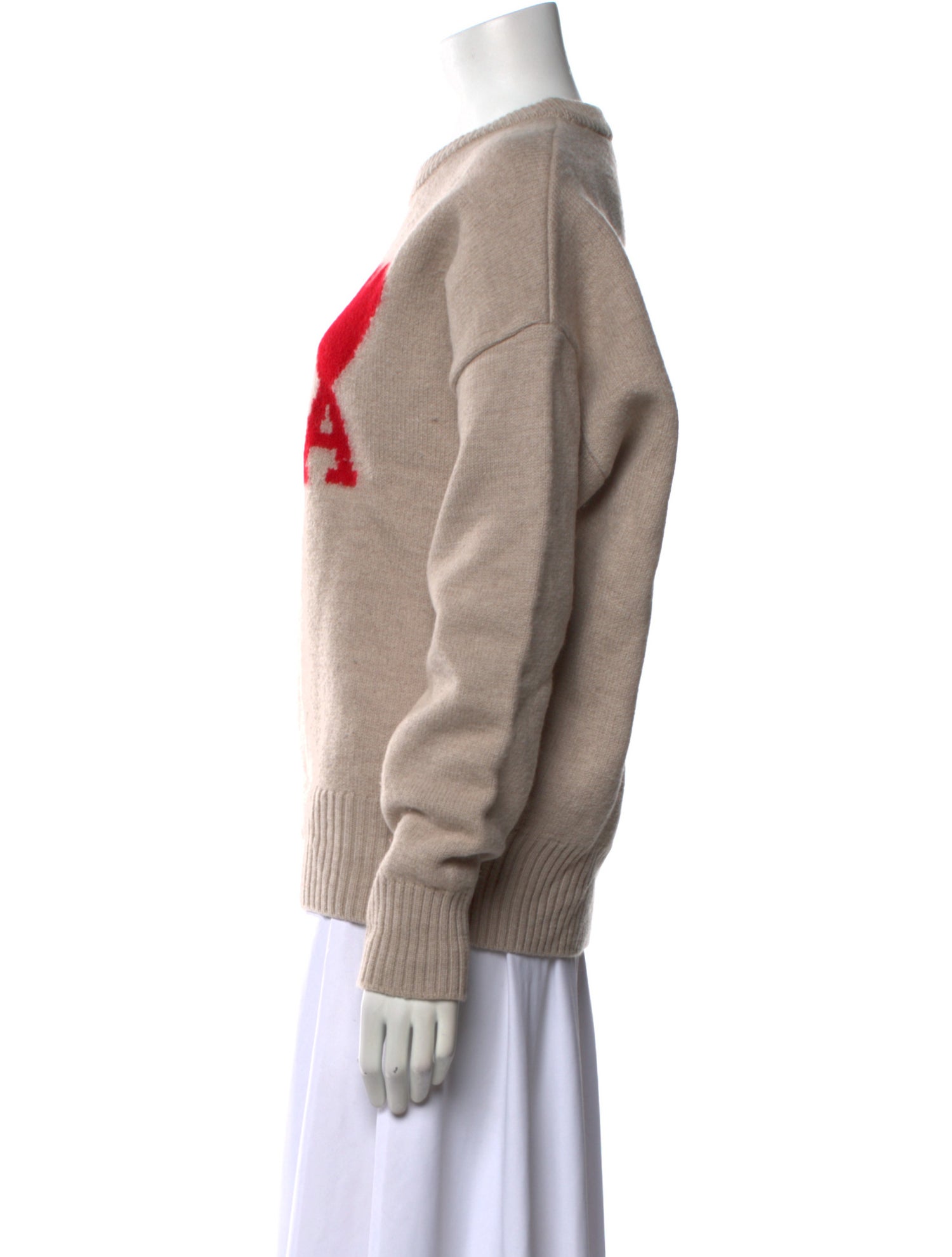 AMI Virgin Wool Graphic Print Sweater