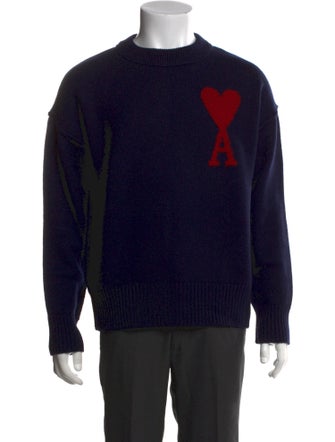 AMI Virgin Wool Graphic Print Pullover