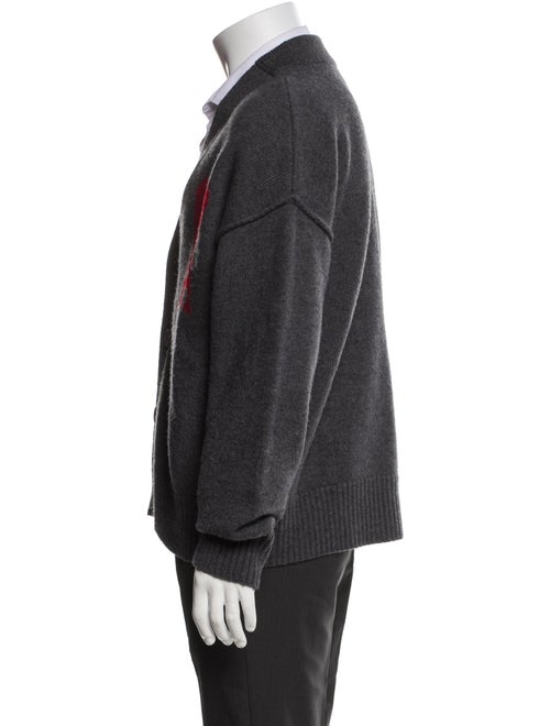 AMI Wool Graphic Print Cardigan