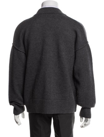 AMI Wool Graphic Print Cardigan