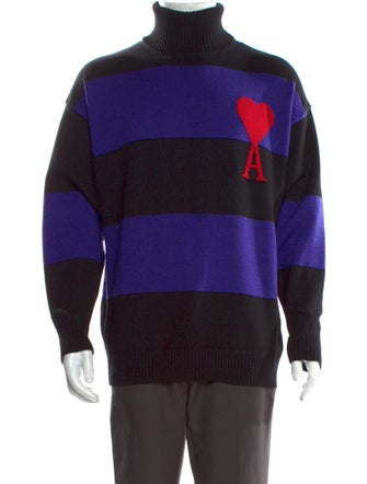 AMI Alexandre Mattiussi Striped Turtleneck Pullover