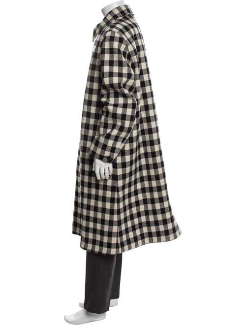 AMI Wool Plaid Print Poncho