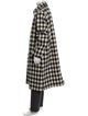 AMI Wool Plaid Print Poncho