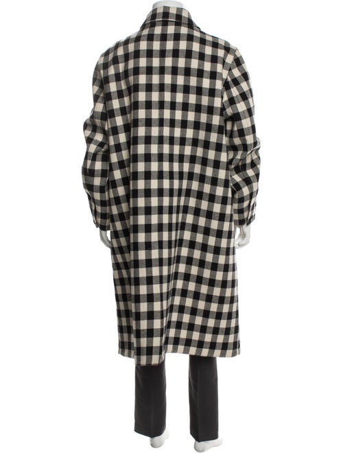 AMI Wool Plaid Print Poncho