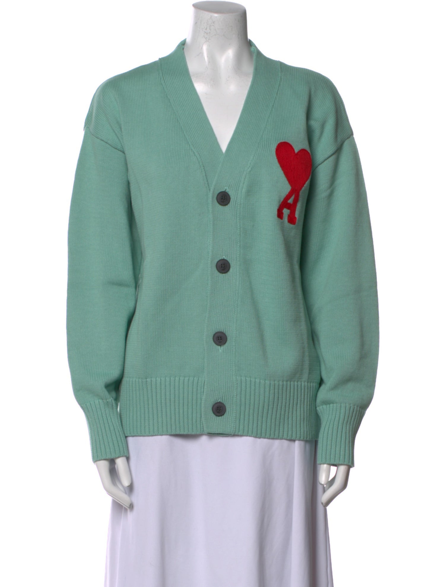 AMI Graphic Print V-Neck Sweater w/ Tags