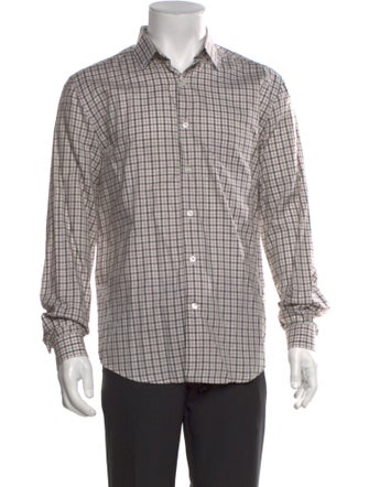 AMI Plaid Print Long Sleeve Dress Shirt