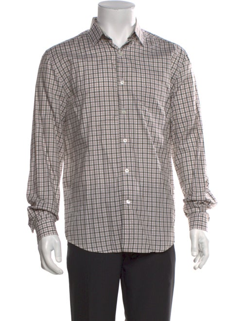 AMI Plaid Print Long Sleeve Dress Shirt