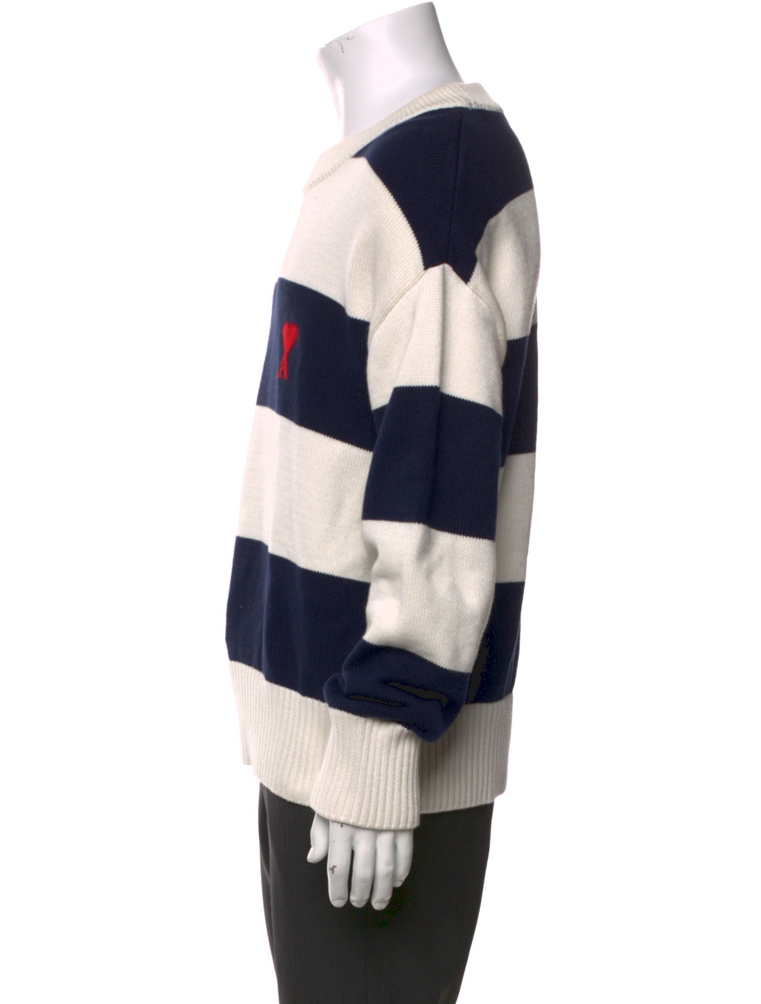 AMI Striped Crew Neck Pullover