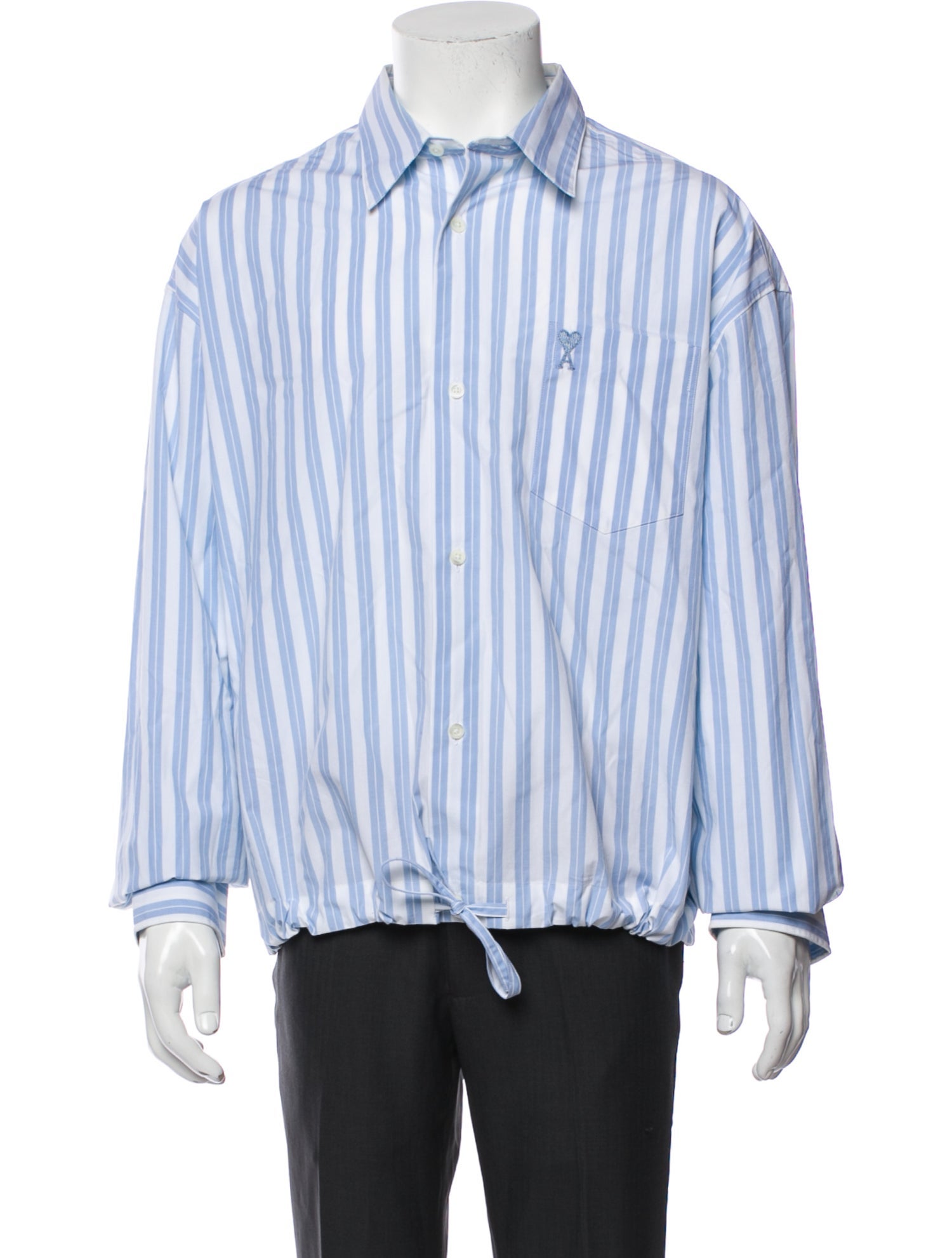 AMI Striped Long Sleeve Dress Shirt