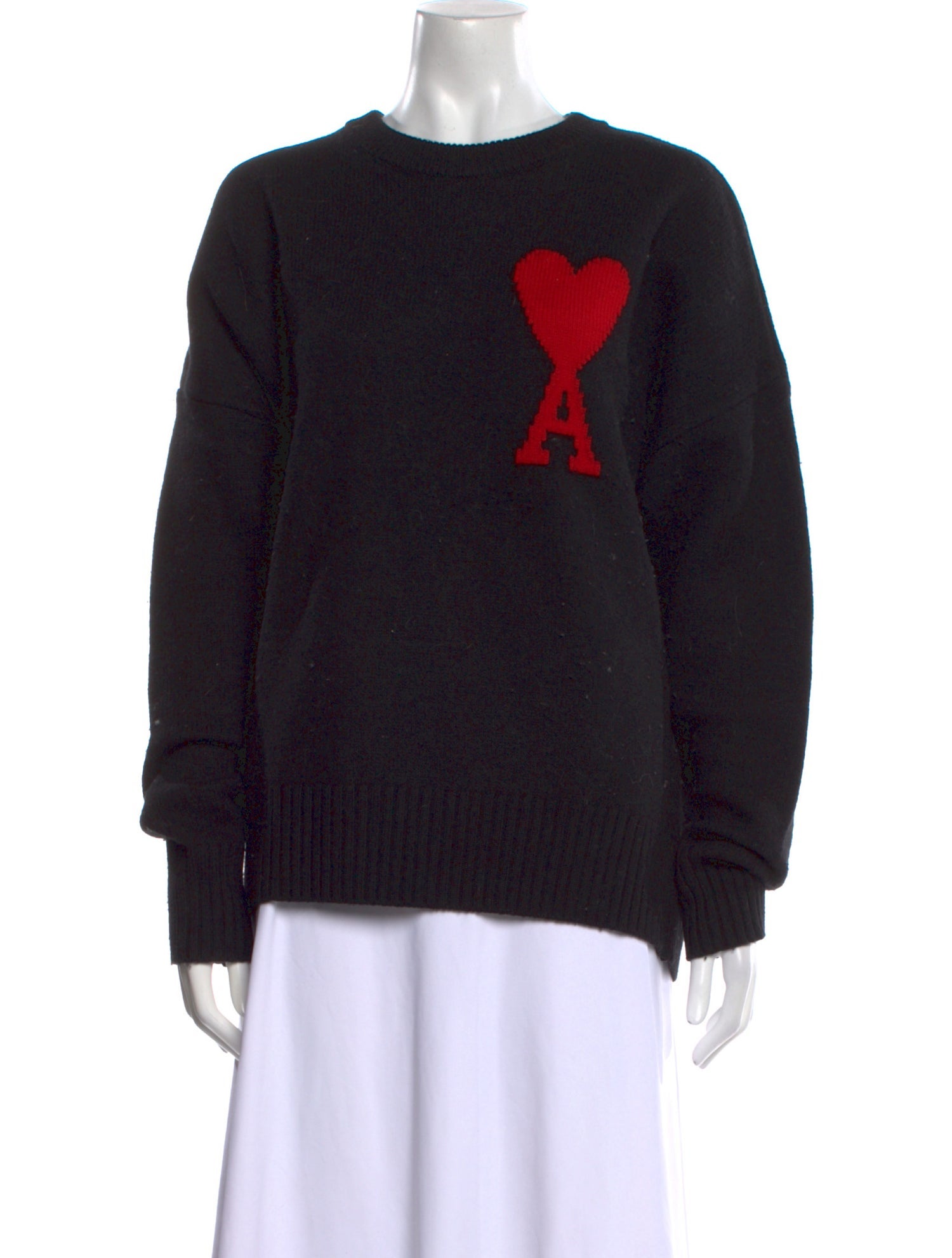 AMI Virgin Wool Graphic Print Sweater