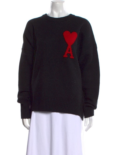 AMI Virgin Wool Graphic Print Sweater
