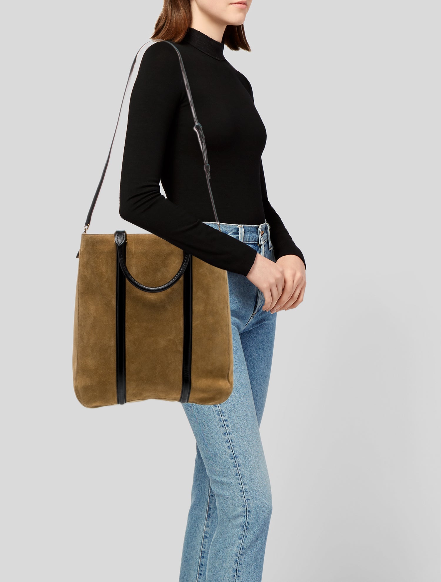 AMI Suede Shoulder Bag