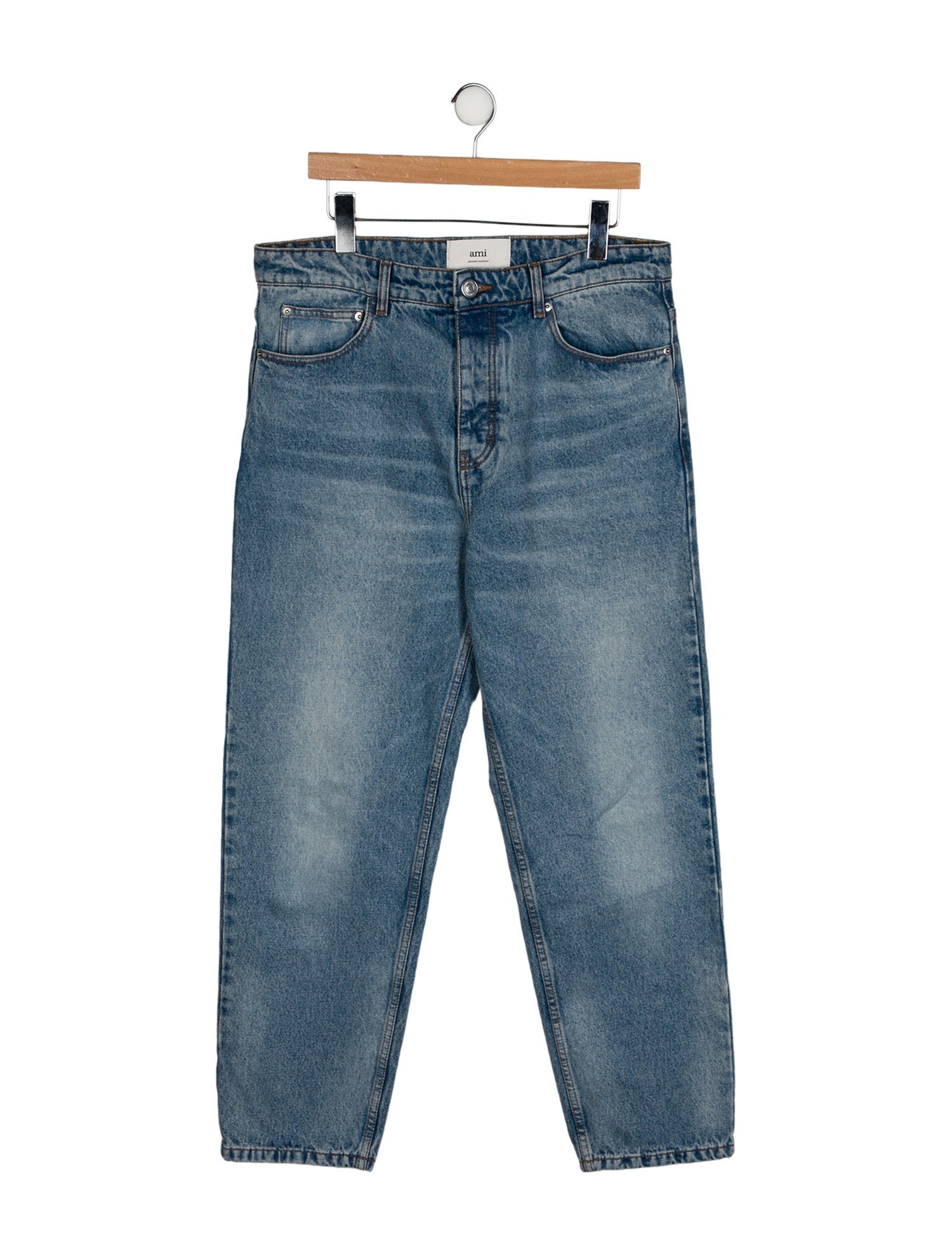AMI High-Rise Straight Leg Jeans