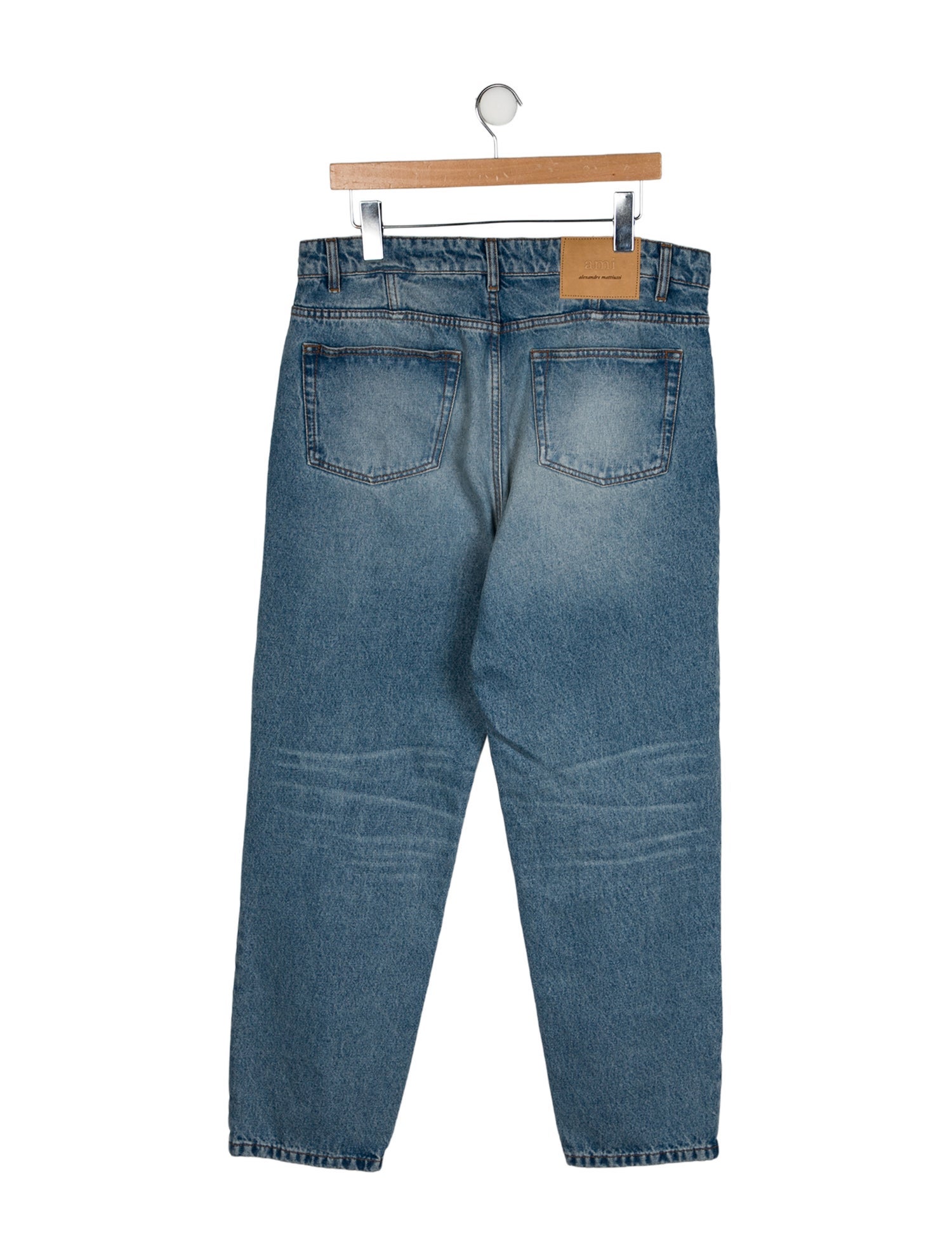 AMI High-Rise Straight Leg Jeans