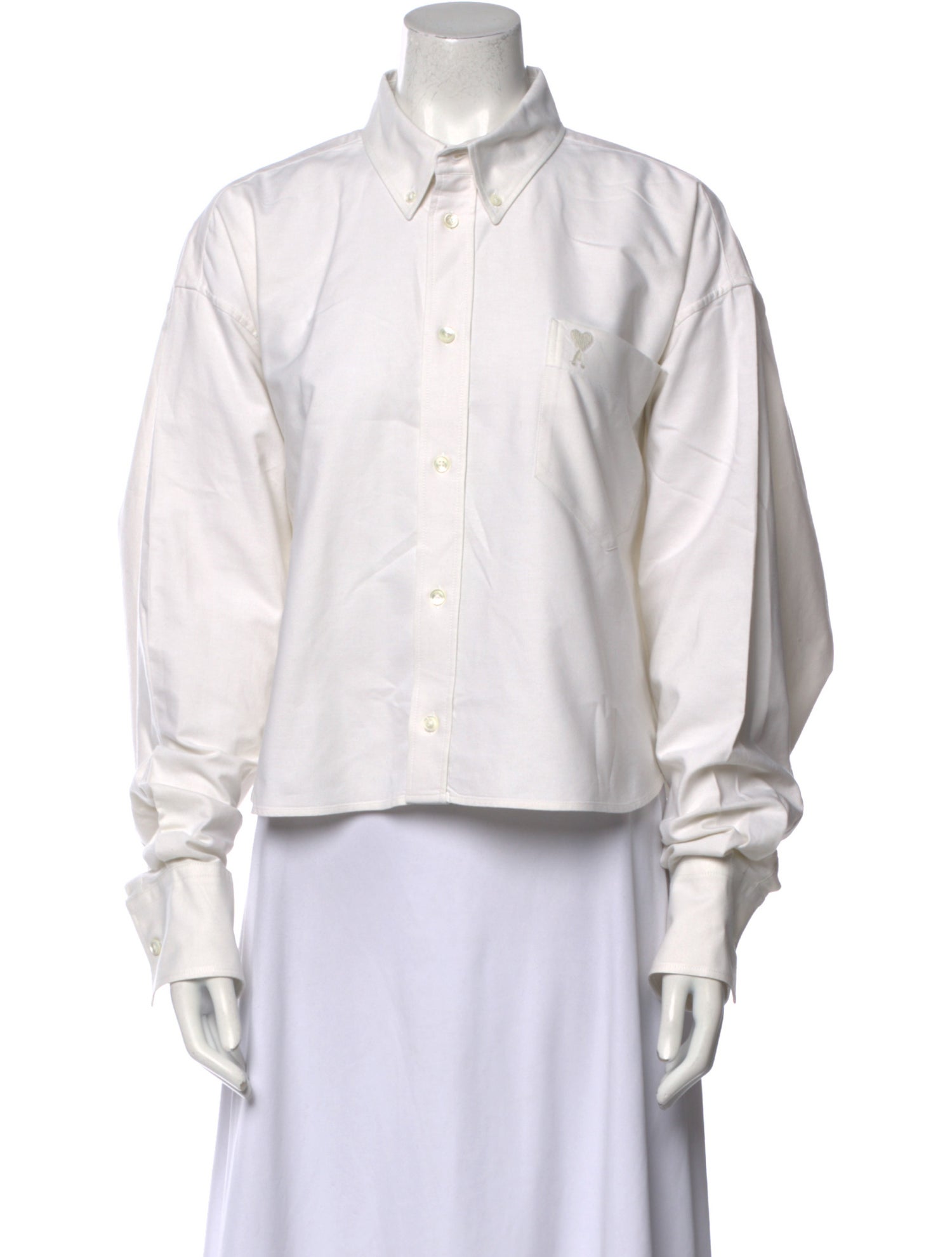 AMI Long Sleeve Button-Up Top