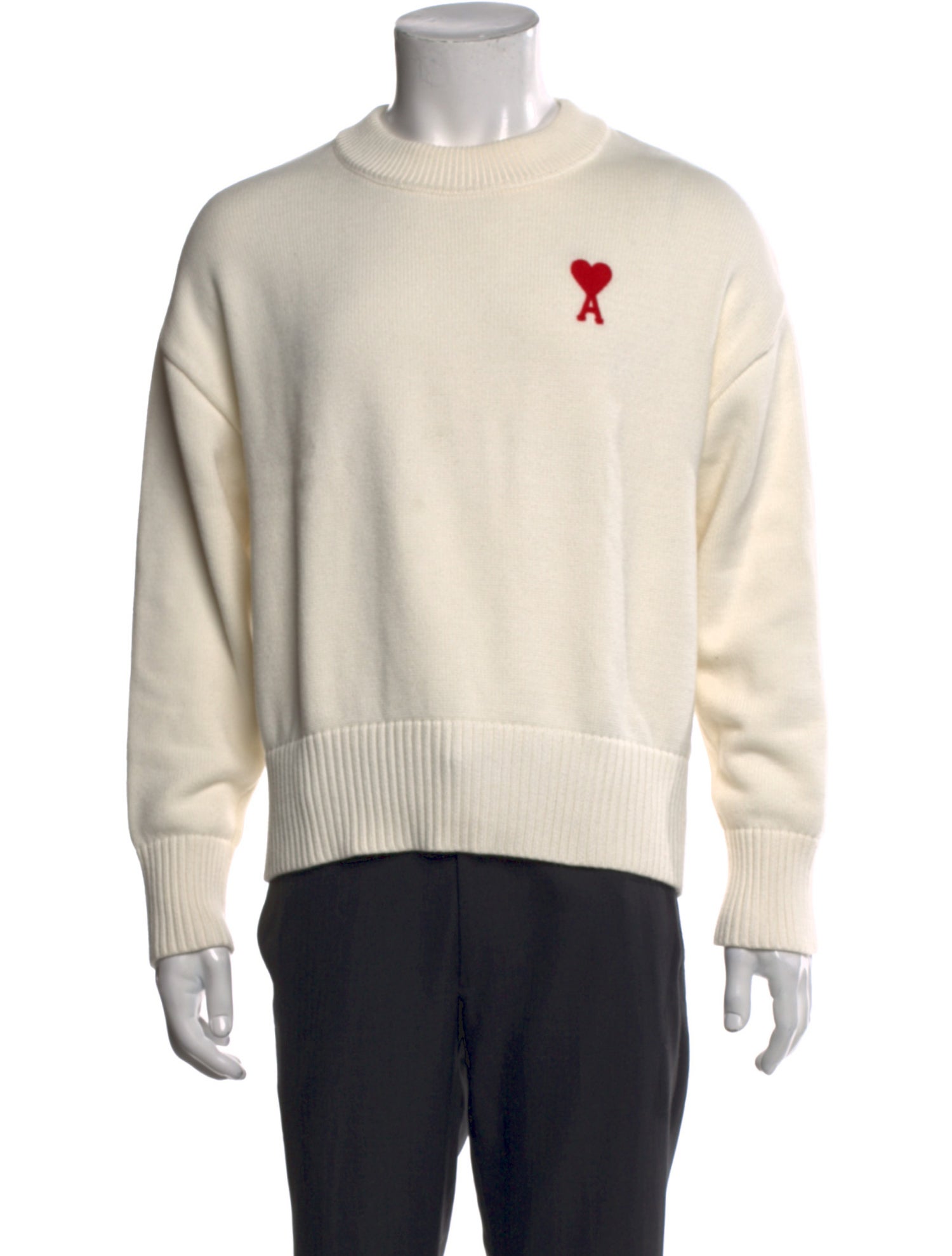 AMI Graphic Print Crew Neck Pullover