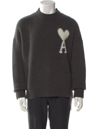 AMI Alpaca Graphic Print Pullover