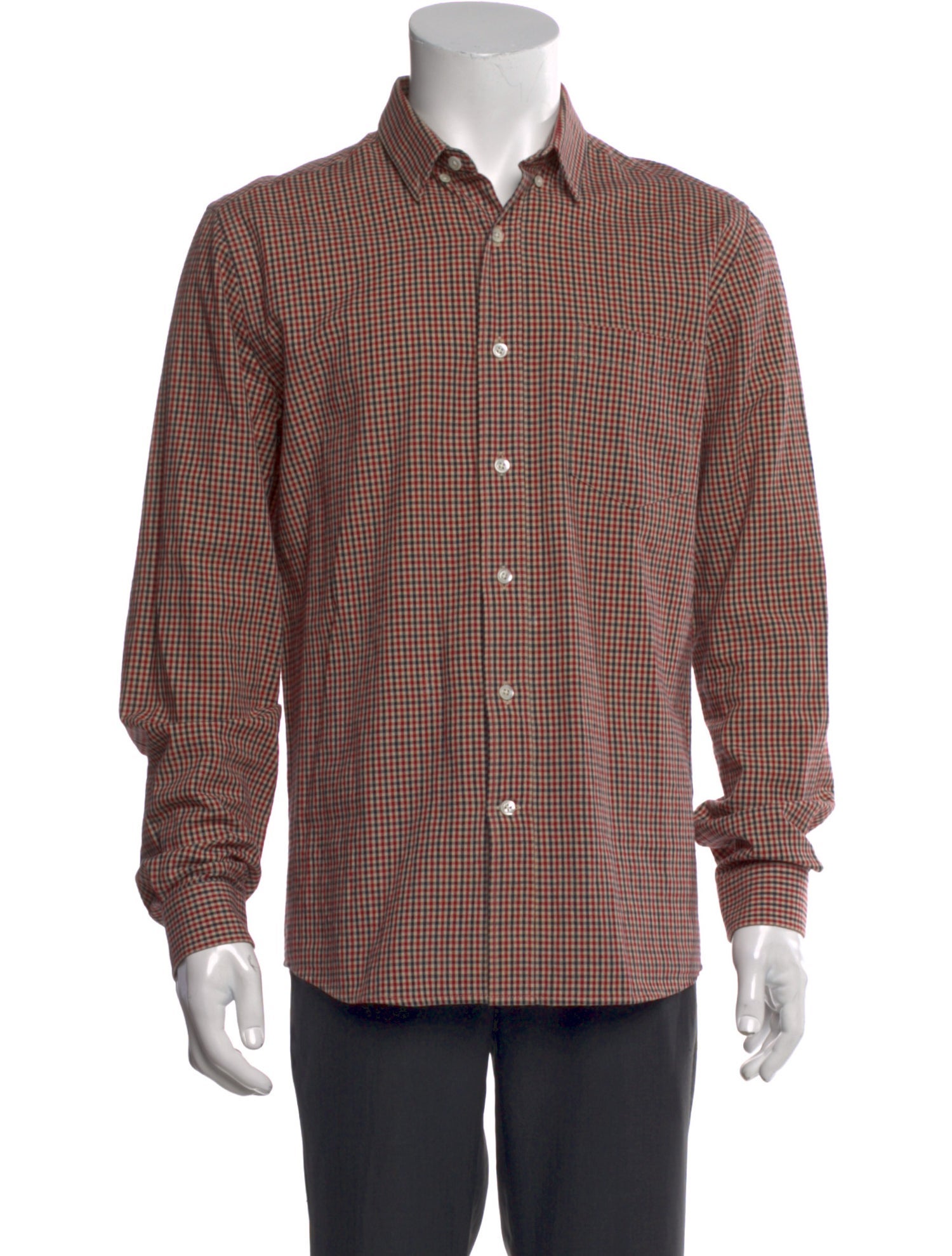 AMI Plaid Print Long Sleeve Shirt