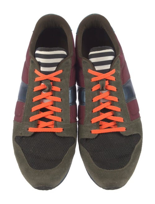 AMI Suede Colorblock Pattern Sneakers
