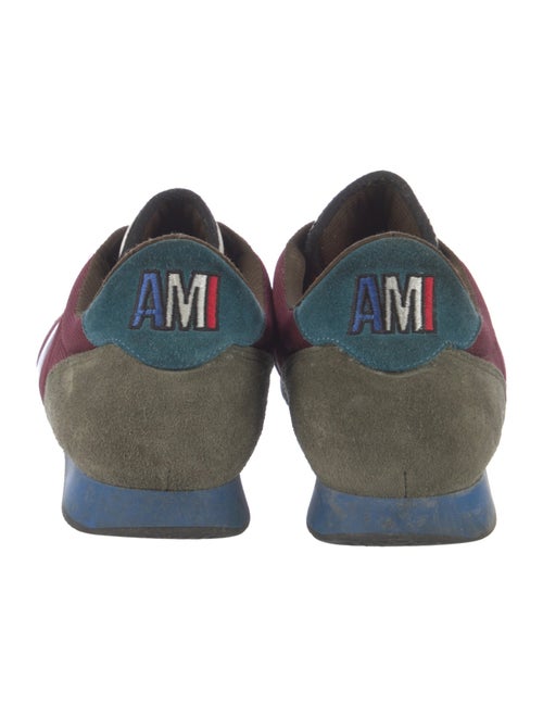 AMI Suede Colorblock Pattern Sneakers