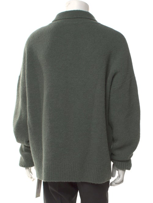 AMI Alpaca Graphic Print Polo Sweater